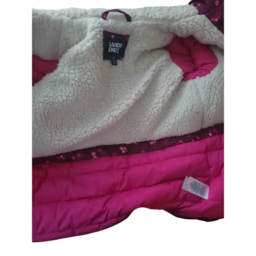 Lands end girls 10-12 Kids Expedition Down Waterproof Winter Parka Color pink